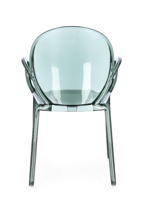 Silla Policarbonato Verde Transparente, 58 Cm