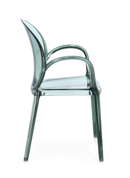 Silla Policarbonato Verde Transparente, 58 Cm