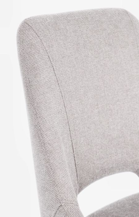 Silla Tejido Gris Claro Acero Plateado, 45 Cm