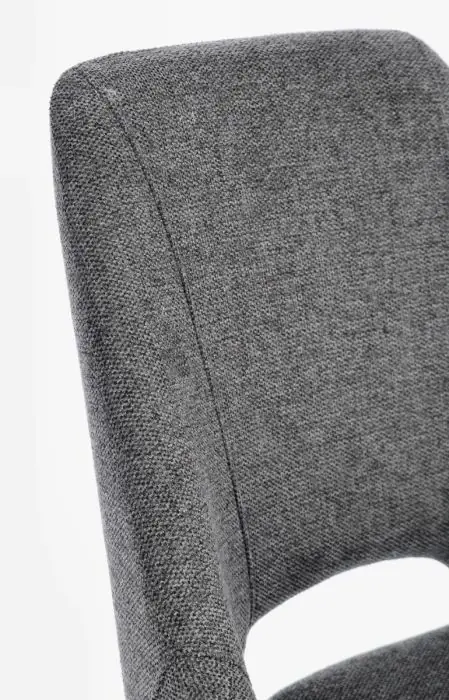 Silla Tejido Gris Oscuro Acero Plateado, 45 Cm