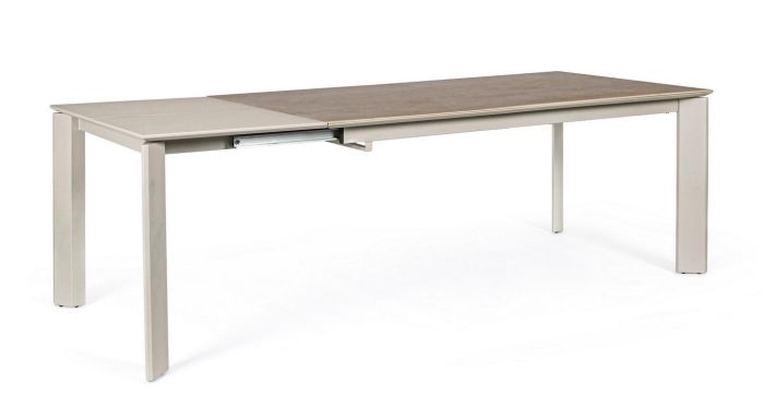 Mesa Extensible Comedor Briva Estilo Moderno Visón/Gris, 160/220 Cm