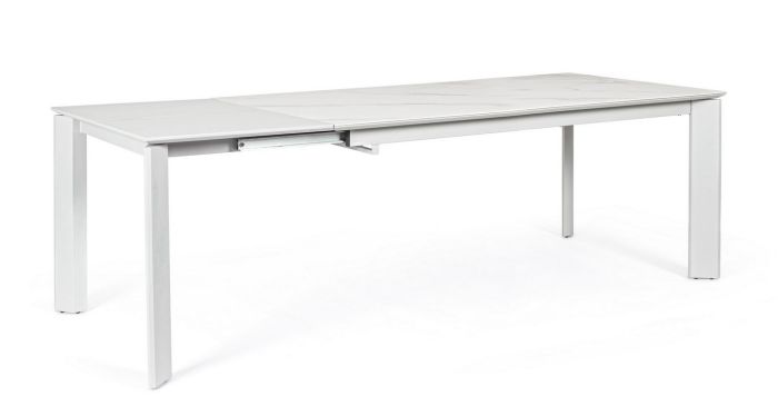 Mesa Extensible Comedor Briva Estilo Moderno Blanco/Gris, 160/220 Cm