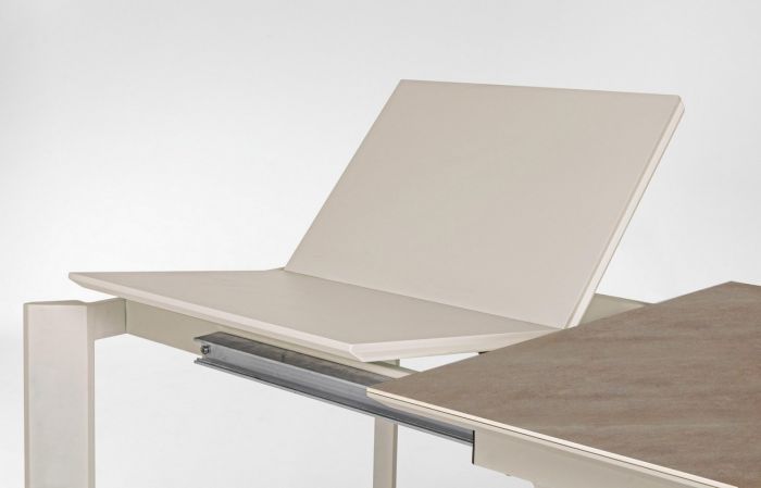 Mesa Extensible Comedor Porcelánico Color Visón Acero Gris 