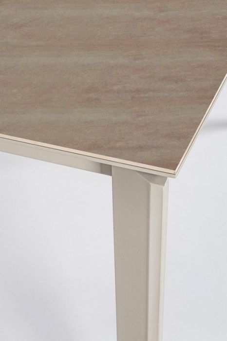 Mesa Extensible Comedor Porcelánico Color Visón Acero Gris 