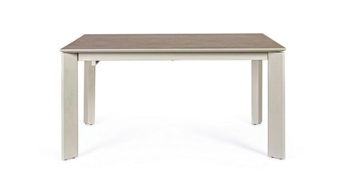 Mesa Extensible Comedor Porcelánico Color Visón Acero Gris 