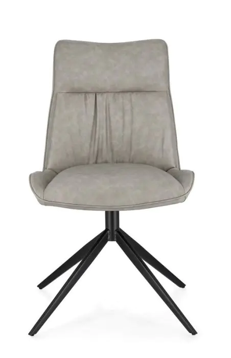 Silla Jordan Símil Piel Gris Acero, 50 Cm