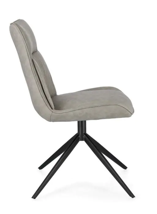 Silla Símil Piel Gris Acero, 50 Cm
