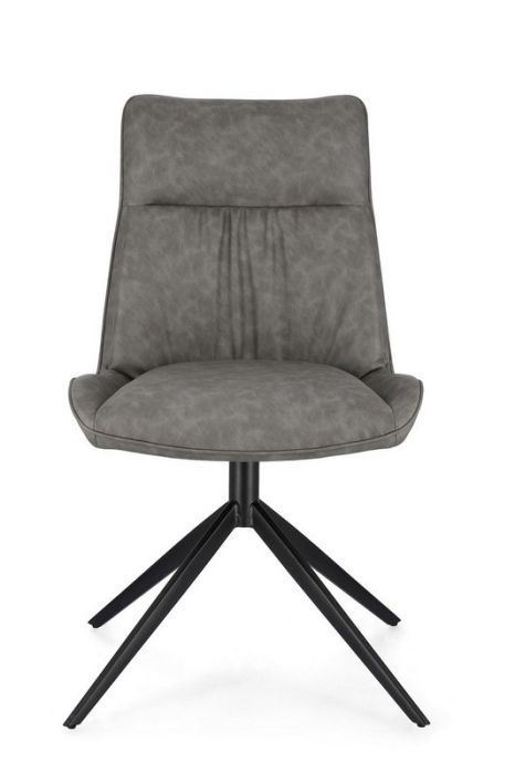 Silla Jordan Símil Piel Gris Oscuro Acero, 50 Cm