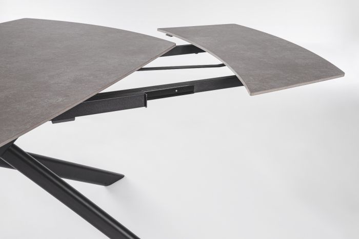 Mesa Extensible Negro Gres Acero, 160/240 Cm