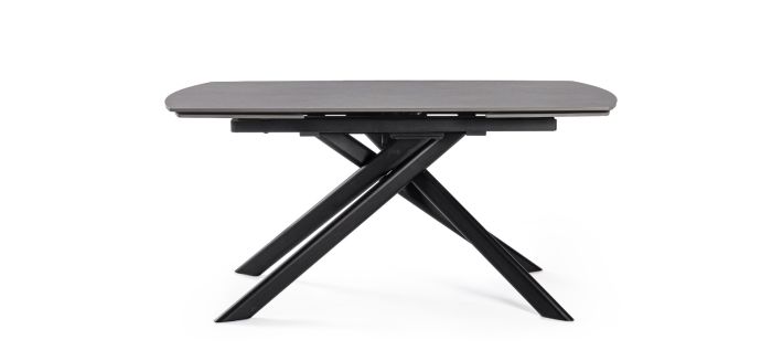 Mesa Extensible Negro Gres Acero, 160/240 Cm