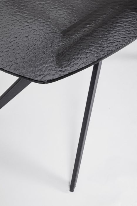 Mesa Extensible Cristal Templado Acero Negro, 180/240 Cm