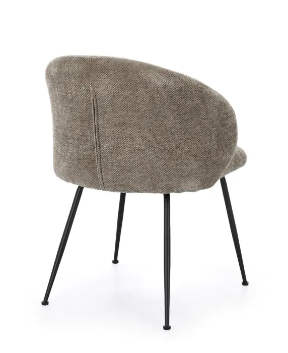 Silla Comedor Tapizado Visón Oscuro Acero, 59'5 Cm