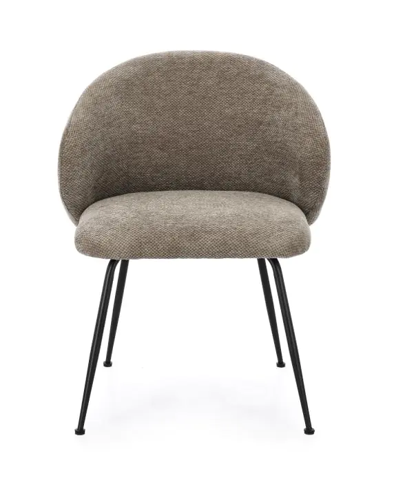 Silla Comedor Tapizado Visón Oscuro Acero, 59'5 Cm