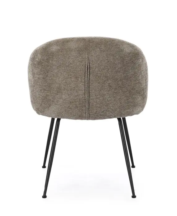 Silla Comedor Tapizado Visón Oscuro Acero, 59'5 Cm