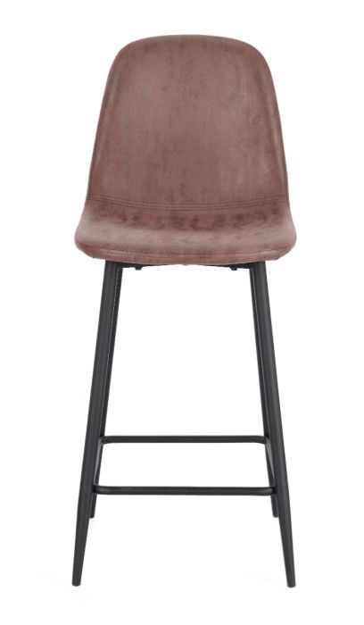Taburete Cocina Cuero Sintético Color Cognac, 46 Cm