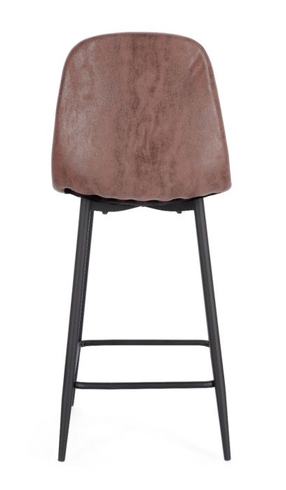Taburete Cocina Cuero Sintético Color Cognac, 46 Cm