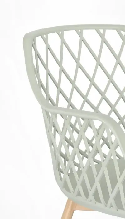 Silla Exterior Verde Acero Efecto Madera, 58 Cm