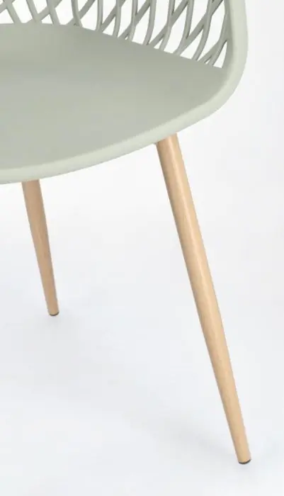 Silla Exterior Verde Acero Efecto Madera, 58 Cm