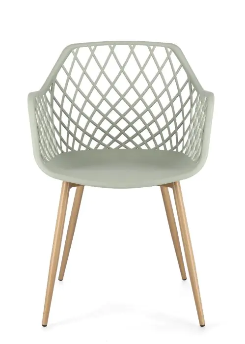 Silla Exterior Verde Acero Efecto Madera, 58 Cm