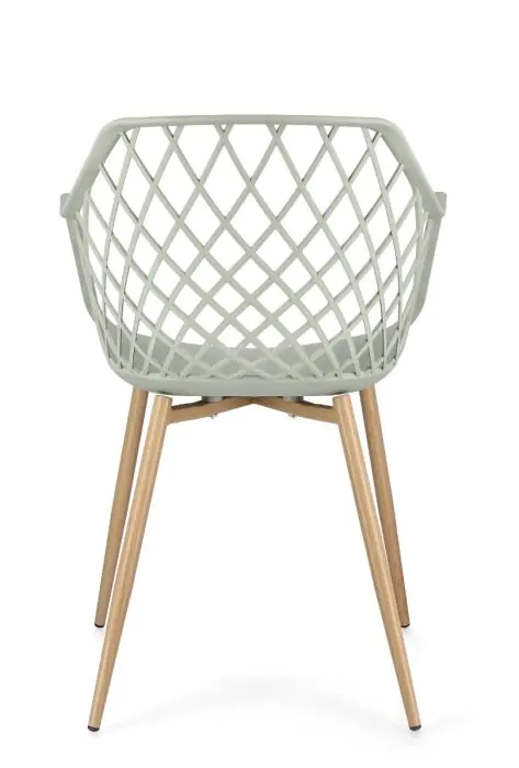Silla Exterior Verde Acero Efecto Madera, 58 Cm