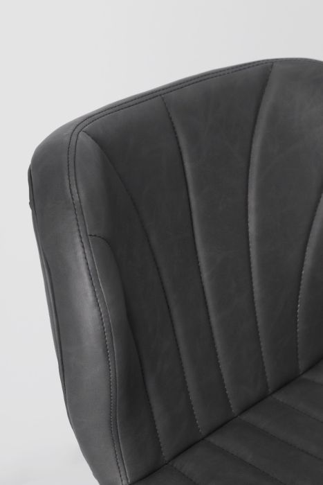 Taburete Bar Gris Oscuro Acero Cromado, 47 Cm