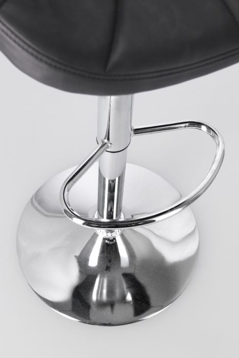 Taburete Bar Gris Oscuro Acero Cromado, 47 Cm