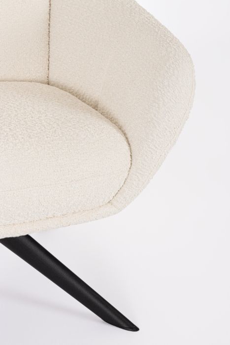 Sillón Giratorio Blanco Snow Acero, 75 Cm