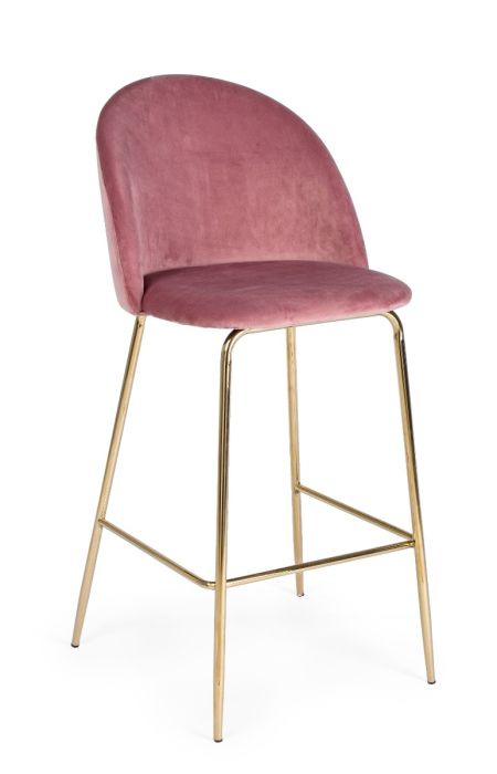 Taburete Bar Carry Rosa/Dorado