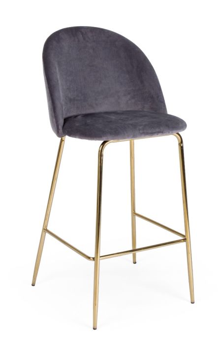 Taburete Bar Carry Gris Oscuro/Dorado