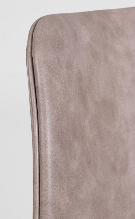 Silla Símil Piel Marrón Acero Barnizado, 44 Cm