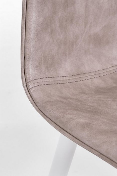 Silla Símil Piel Marrón Acero Barnizado, 44 Cm