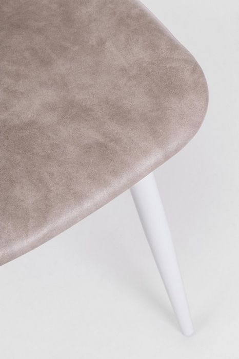 Silla Símil Piel Marrón Acero Barnizado, 44 Cm