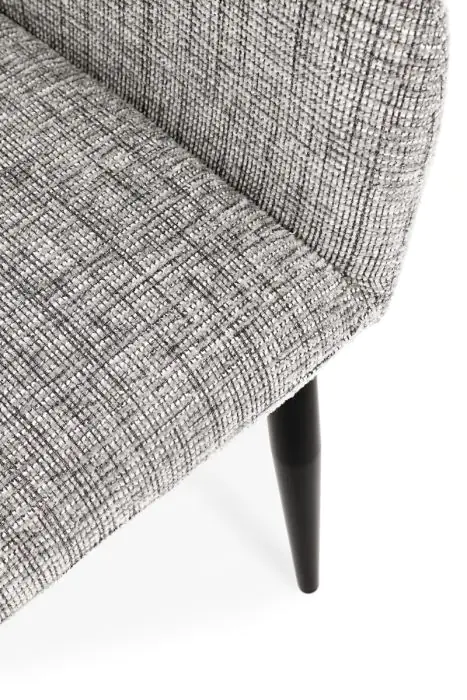 Silla Tejido Gris Claro Acero Negro, 59 Cm