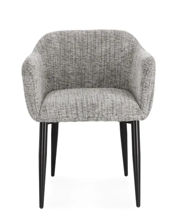 Silla Tejido Gris Claro Acero Negro, 59 Cm