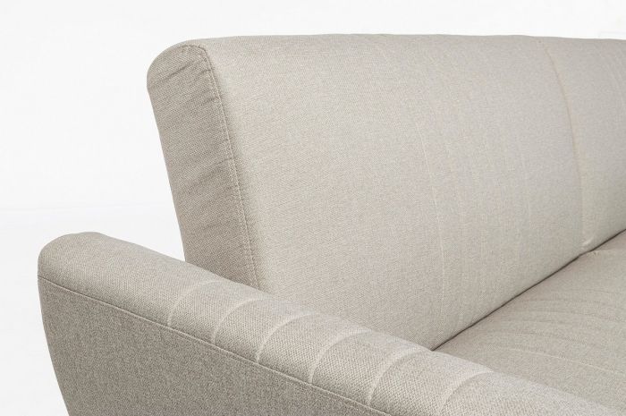 Sofá Cama Tejido Beige Acero Cromado, 210 Cm