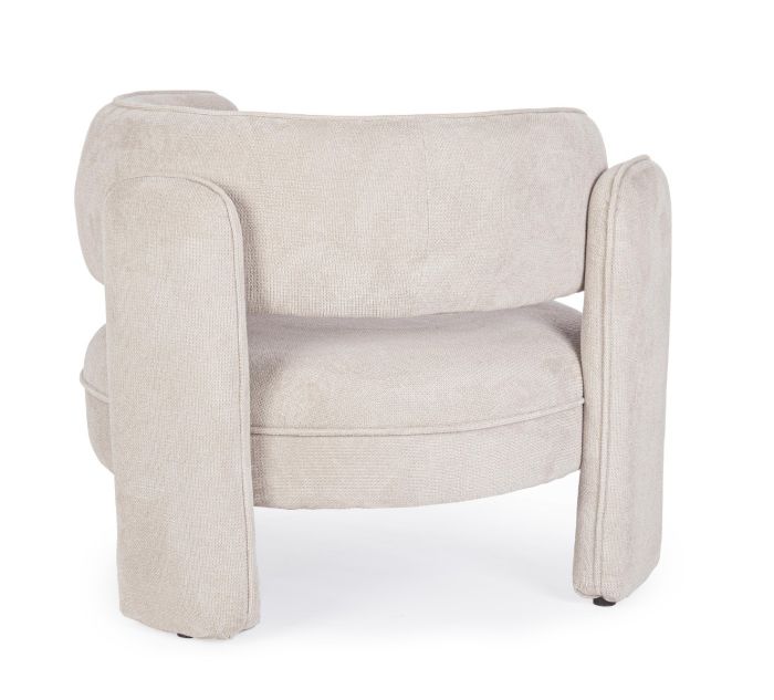 Sillón Diseño Tejido Beige Madera, 94 Cm