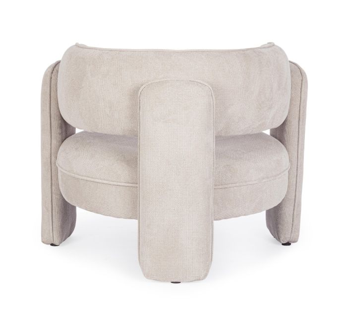 Sillón Diseño Tejido Beige Madera, 94 Cm