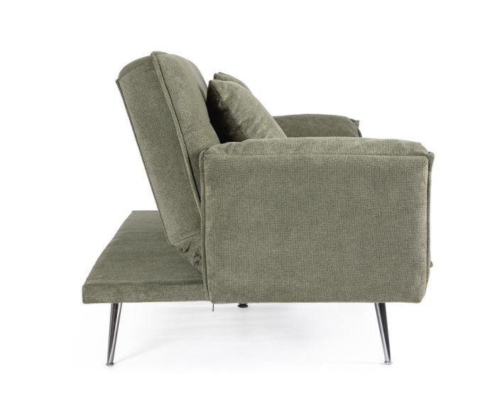 Sofá Cama Libro 3 Plazas Acabado Verde Oliva, 200 Cm
