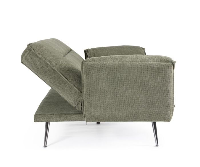 Sofá Cama Libro 3 Plazas Acabado Verde Oliva, 200 Cm