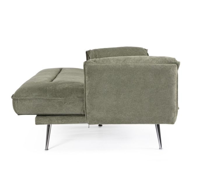 Sofá Cama Libro 3 Plazas Acabado Verde Oliva, 200 Cm