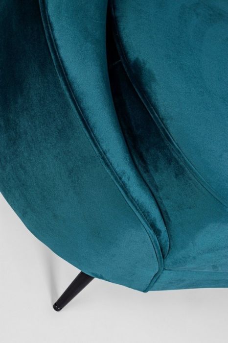 Sofá de Diseño 2 Plazas Tejido Efecto Terciopelo Azul, 183 Cm