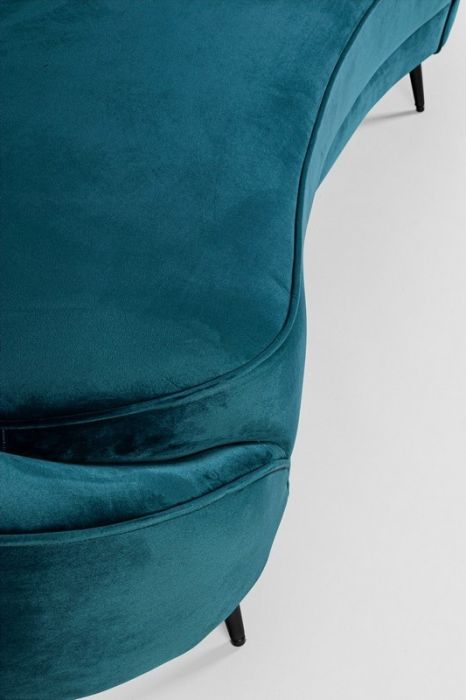 Sofá de Diseño 2 Plazas Tejido Efecto Terciopelo Azul, 183 Cm