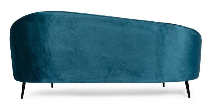 Sofá de Diseño 2 Plazas Tejido Efecto Terciopelo Azul, 183 Cm