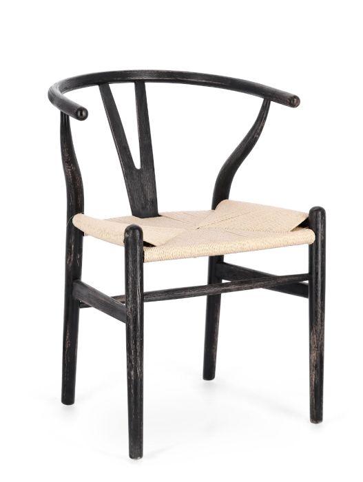 Silla Comedor Artemia Natural Negro