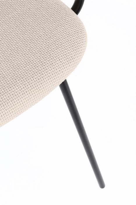 Silla Comedor Álamo Natural Tapizado Beige Acero, 57 Cm