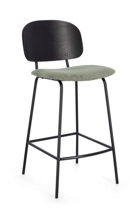 Taburete Alto Sienna Moderno Tejido Verde 