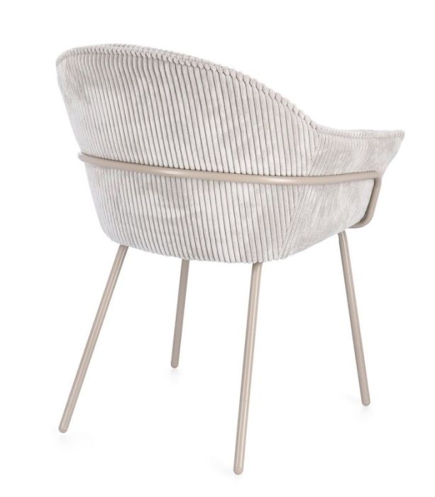 Silla Terciopelo Gris Claro Acero, 66 Cm
