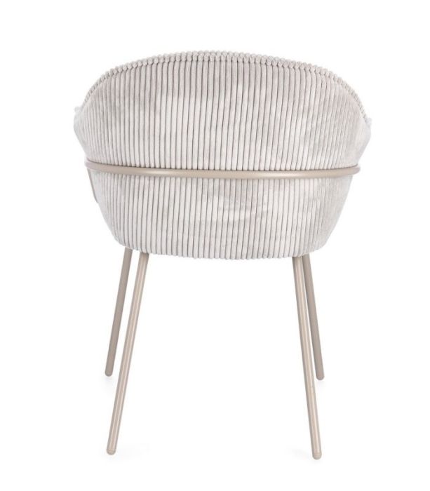 Silla Terciopelo Gris Claro Acero, 66 Cm