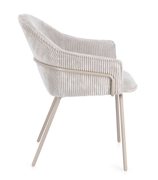 Silla Terciopelo Gris Claro Acero, 66 Cm