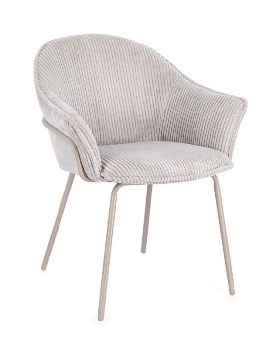 Silla Cassidy Pana Gris Claro Acero, 66 Cm